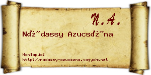Nádassy Azucséna névjegykártya